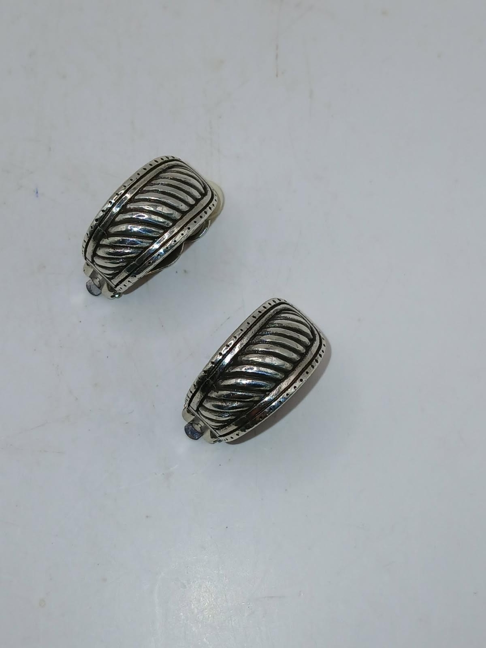 Vintage Sterling clip on earrings